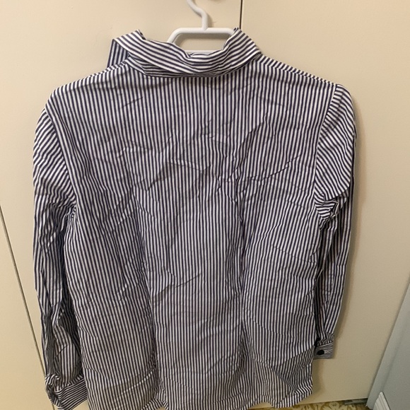White and blue striped button up shirt - Picture 3 of 3